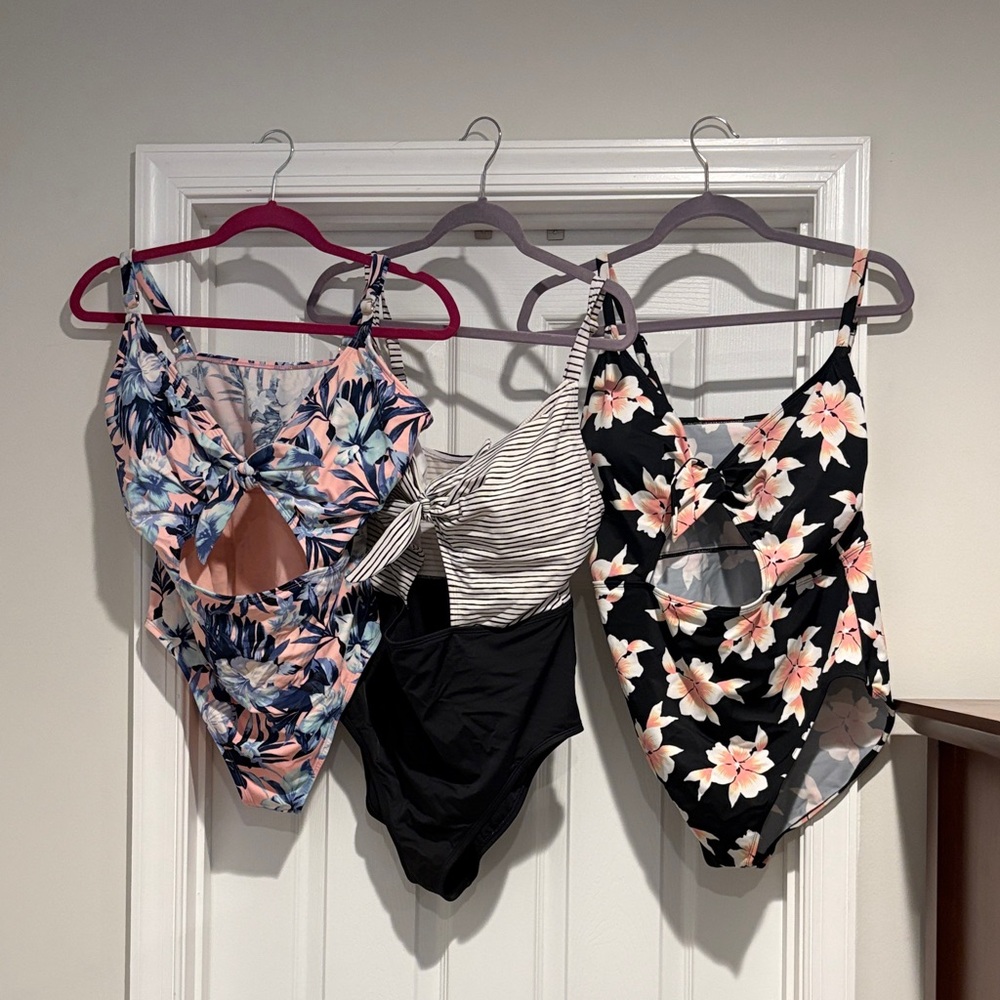 3 Beach Betty One-Piece Cut-Out Swimsuits